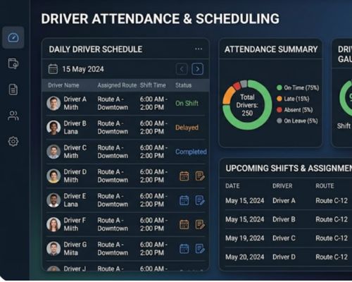 Within our driver management system, you can manage driver shifts, working hours, and vehicle assignments. Throughout the operations, the system lets you keep tabs on driver schedules so that you can maximize productivity while ensuring they don’t end up working for extended hours.